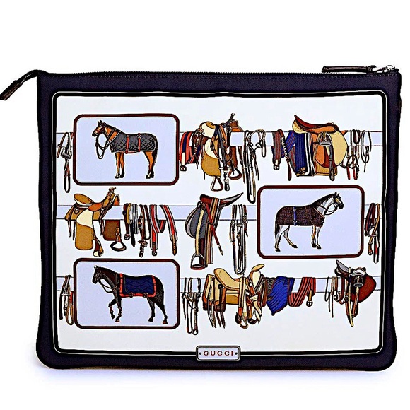 Authentic Gucci Rare Equestrian Motif Document Holder - Picture 1 of 8
